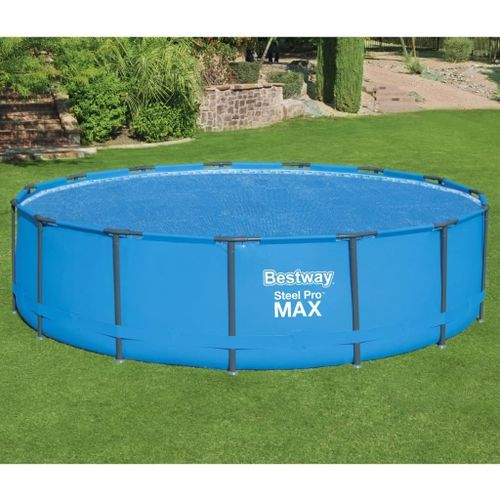 Bestway Couverture solaire de piscine ronde 462 cm Bleu - Photo n°3; ?>