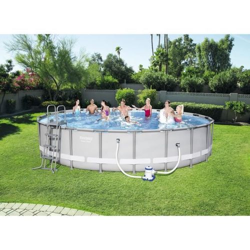 BESTWAY Kit pisince ronde Power Steel Frame Pool - Ø 610 x H 122 cm - Photo n°2; ?>