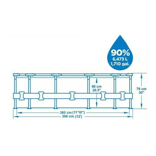 BESTWAY Piscine hors sol Steel Pro Max - Ronde - Diametre 366 x 76 cm, filtre a cartouche - Photo n°2; ?>