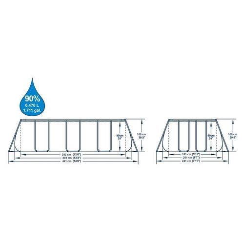 BESTWAY Piscine Hors-sol Tubulaire - Power Steel Ratán - 404x201x100 cm - Épurateur a Cartouche de 2006 L/H Échelle - Photo n°2; ?>