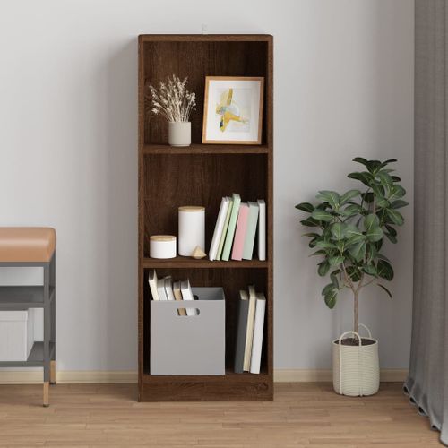 Bibliothèque 3 niveaux Chêne marron 40x24x109cm Bois ingénierie - Photo n°3; ?>