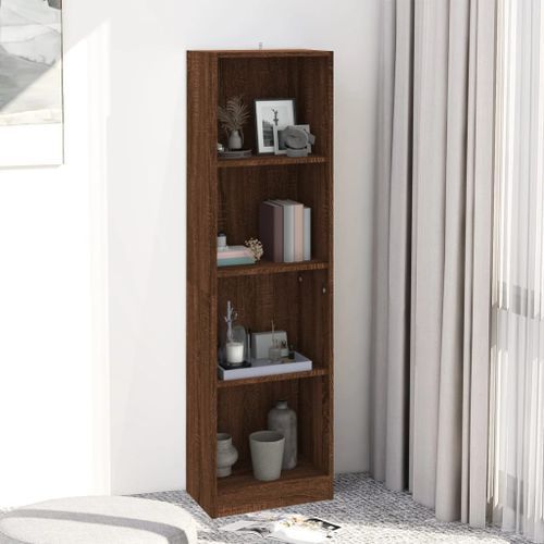 Bibliothèque 4 niveaux Chêne marron 40x24x143cm Bois ingénierie - Photo n°3; ?>