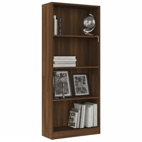 Bibliothèque 4 niveaux Chêne marron 60x24x142cm Bois ingénierie - Photo n°3; ?>