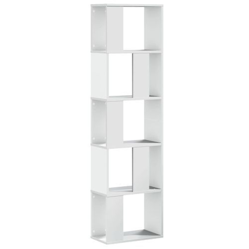 Bibliothèque 5 niveaux blanc 45x23,5x162,5 cm bois d'ingénierie - Photo n°2; ?>