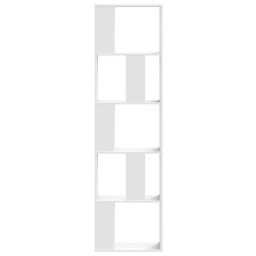 Bibliothèque 5 niveaux blanc 45x23,5x162,5 cm bois d'ingénierie - Photo n°3; ?>