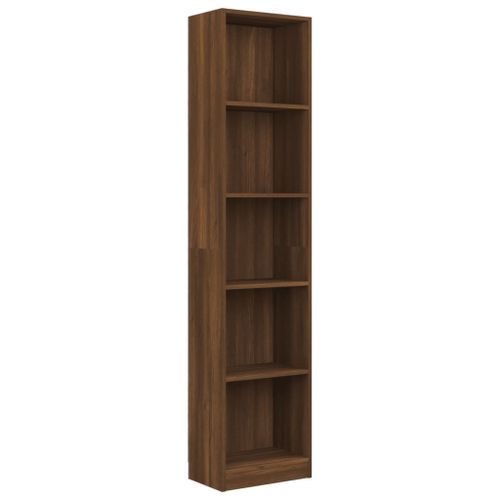 Bibliothèque 5 niveaux Chêne marron 40x24x175cm Bois ingénierie - Photo n°2; ?>