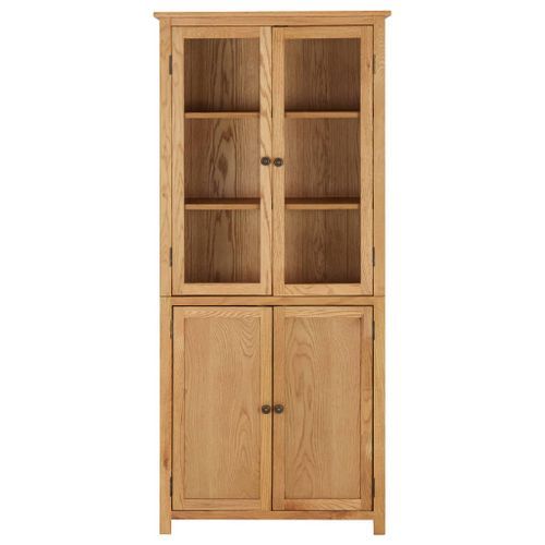 Bibliothèque avec 4 portes 80x35x180 cm Bois de chêne et verre - Photo n°2; ?>