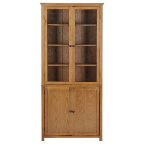 Bibliothèque avec 4 portes 90x35x200 cm Bois de chêne et verre - Photo n°3; ?>