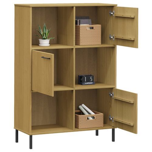 Bibliothèque avec pieds en métal Marron 90x35x128,5cm Bois OSLO - Photo n°3; ?>