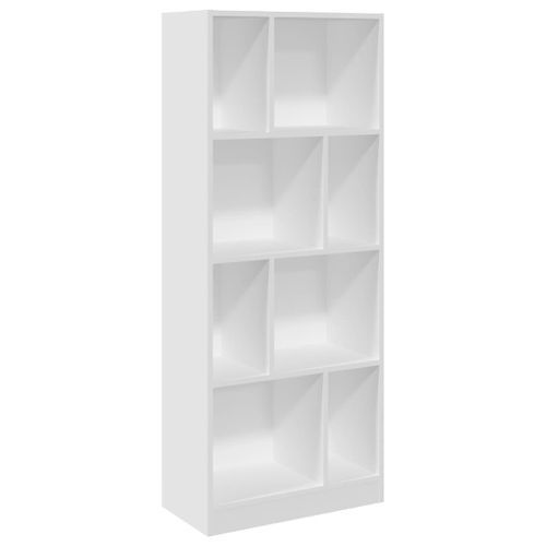 Bibliothèque blanc 57x28,5x141 cm bois d'ingénierie - Photo n°2; ?>