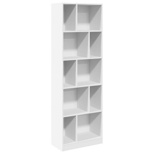 Bibliothèque blanc 57x28,5x174 cm bois d'ingénierie - Photo n°2; ?>