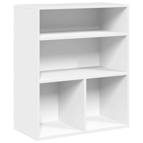 Bibliothèque blanc 60x30x71,5 cm bois d'ingénierie - Photo n°2; ?>