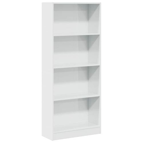 Bibliothèque blanc brillant 60x24x143 cm bois d'ingénierie - Photo n°2; ?>