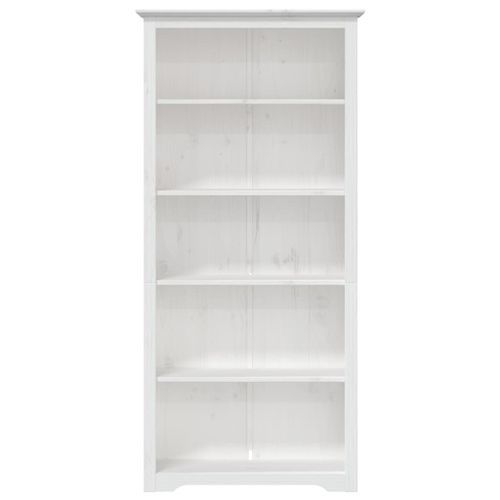 Bibliothèque BODO blanc 80x38x180 cm bois pin massif 5 niveaux - Photo n°3; ?>