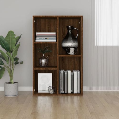 Bibliothèque/Buffet chêne marron 50x25x80 cm bois d'ingénierie - Photo n°2; ?>