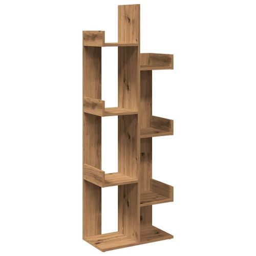 Bibliothèque chêne artisanal 48x25,5x140 cm bois d'ingénierie - Photo n°2; ?>