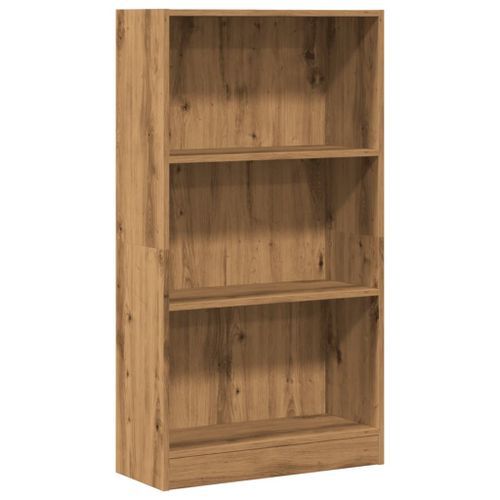 Bibliothèque chêne artisanal 60x24x109 cm bois d'ingénierie - Photo n°2; ?>