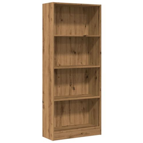 Bibliothèque chêne artisanal 60x24x143 cm bois d'ingénierie - Photo n°2; ?>