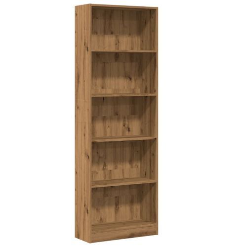 Bibliothèque chêne artisanal 60x24x176 cm bois d'ingénierie - Photo n°2; ?>