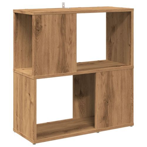 Bibliothèque chêne artisanal 60x24x63 cm bois d'ingénierie - Photo n°2; ?>