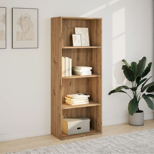 Bibliothèque chêne artisanal 60x30x152 cm bois d'ingénierie - Photo n°3; ?>