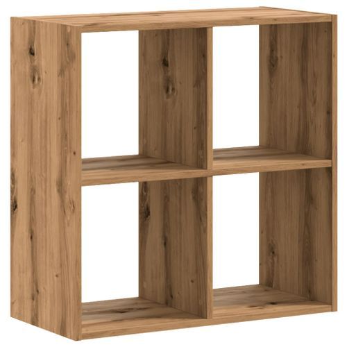 Bibliothèque chêne artisanal 68,5x32x68,5 cm bois d'ingénierie - Photo n°2; ?>