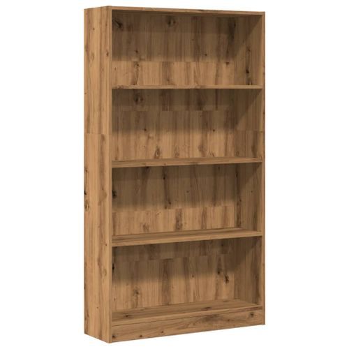 Bibliothèque chêne artisanal 80x24x143 cm bois d'ingénierie - Photo n°2; ?>