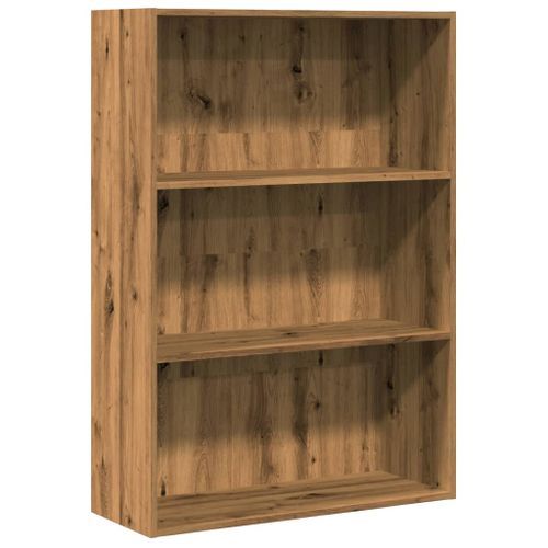 Bibliothèque chêne artisanal 80x30x114 cm bois d'ingénierie - Photo n°2; ?>