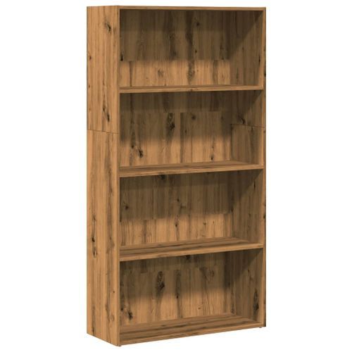 Bibliothèque chêne artisanal 80x30x152 cm bois d'ingénierie - Photo n°2; ?>