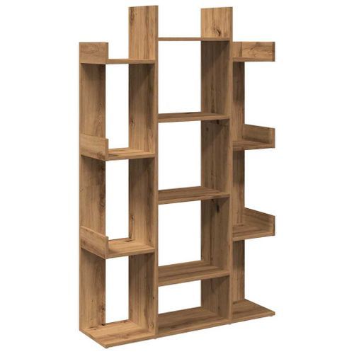 Bibliothèque chêne artisanal 86x25,5x140 cm bois d'ingénierie - Photo n°2; ?>