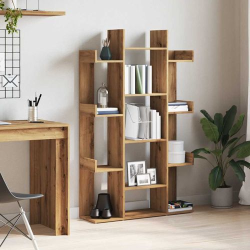 Bibliothèque chêne artisanal 86x25,5x140 cm bois d'ingénierie - Photo n°3; ?>