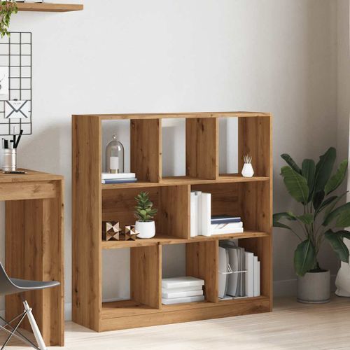 Bibliothèque chêne artisanal 97,5x29,5x100 cm bois d'ingénierie - Photo n°3; ?>