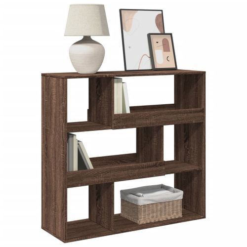 Bibliothèque chêne marron 100x33x94,5 cm bois d'ingénierie - Photo n°3; ?>