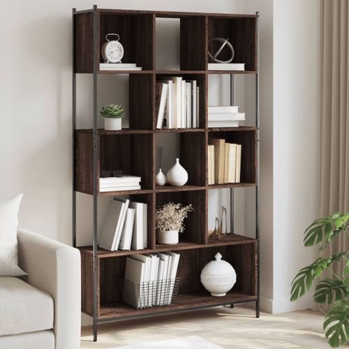 Bibliothèque chêne marron 102x28x172 cm bois d'ingénierie - Photo n°2; ?>