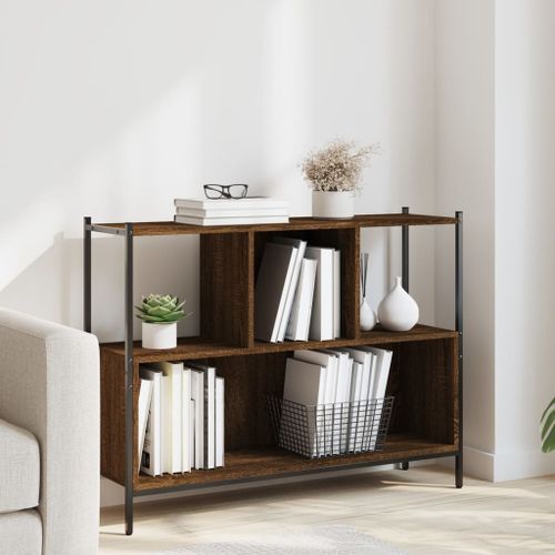 Bibliothèque chêne marron 102x28x77,5 cm bois d'ingénierie - Photo n°2; ?>