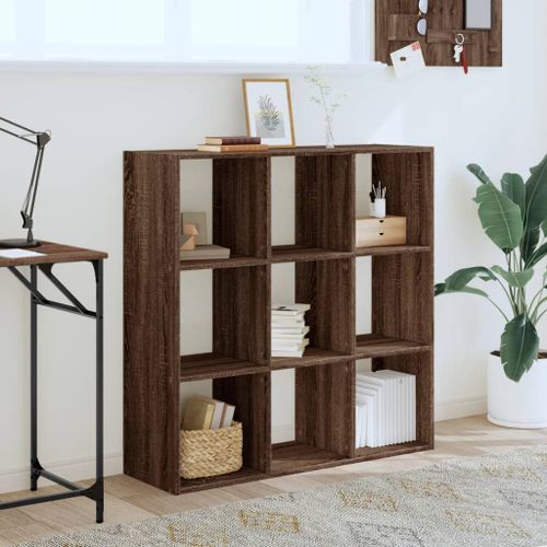 Bibliothèque chêne marron 102x32x102 cm bois d'ingénierie - Photo n°3; ?>