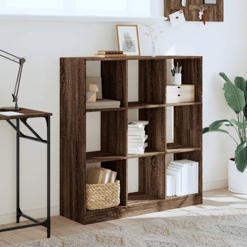 Bibliothèque chêne marron 102x32x108 cm bois d'ingénierie - Photo n°3; ?>