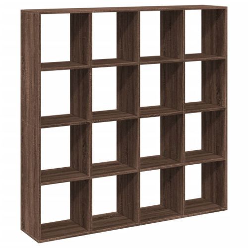 Bibliothèque chêne marron 137,5x29x137,5 cm bois d'ingénierie - Photo n°2; ?>