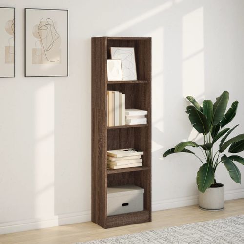 Bibliothèque chêne marron 40x24x143 cm bois d'ingénierie - Photo n°3; ?>