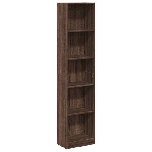 Bibliothèque chêne marron 40x24x176 cm bois d'ingénierie - Photo n°2; ?>