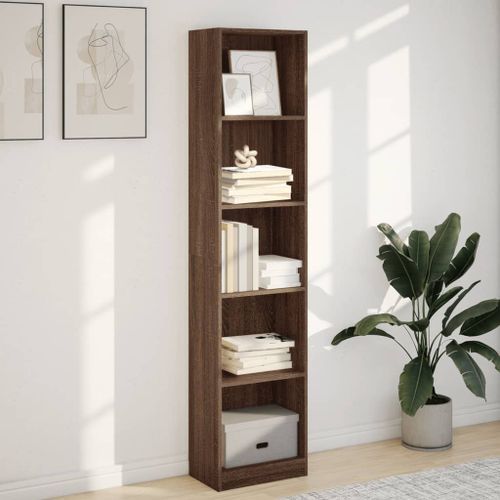 Bibliothèque chêne marron 40x24x176 cm bois d'ingénierie - Photo n°3; ?>