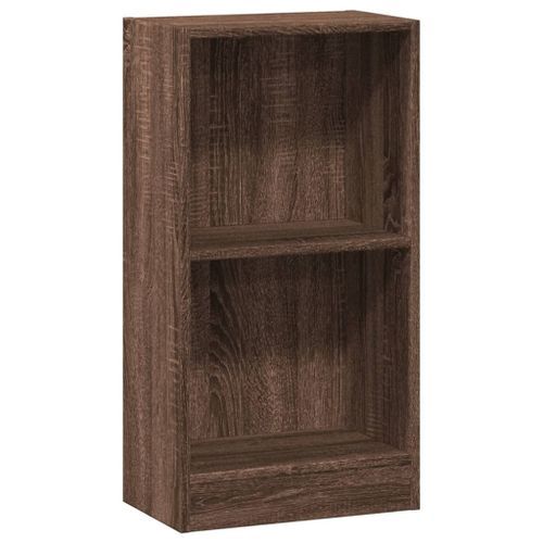 Bibliothèque chêne marron 40x24x76 cm bois d'ingénierie - Photo n°2; ?>