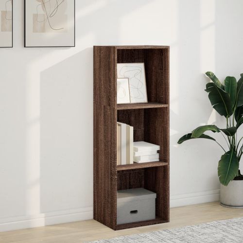 Bibliothèque chêne marron 40x30x114 cm bois d'ingénierie - Photo n°3; ?>