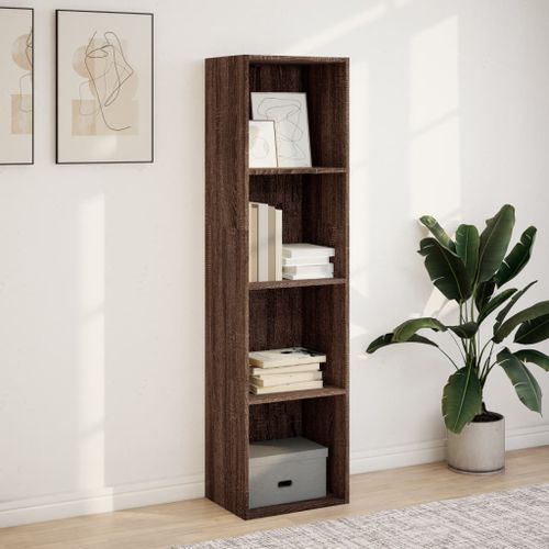 Bibliothèque chêne marron 40x30x152 cm bois d'ingénierie - Photo n°3; ?>