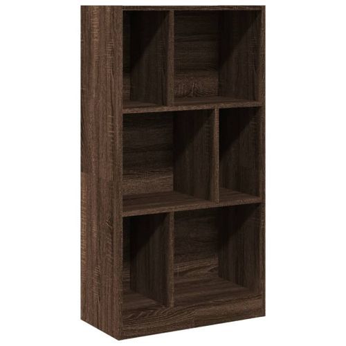 Bibliothèque chêne marron 57x28,5x107,5 cm bois d'ingénierie - Photo n°2; ?>