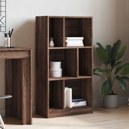 Bibliothèque chêne marron 57x28,5x107,5 cm bois d'ingénierie - Photo n°3; ?>