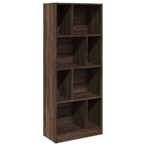 Bibliothèque chêne marron 57x28,5x141 cm bois d'ingénierie - Photo n°2; ?>