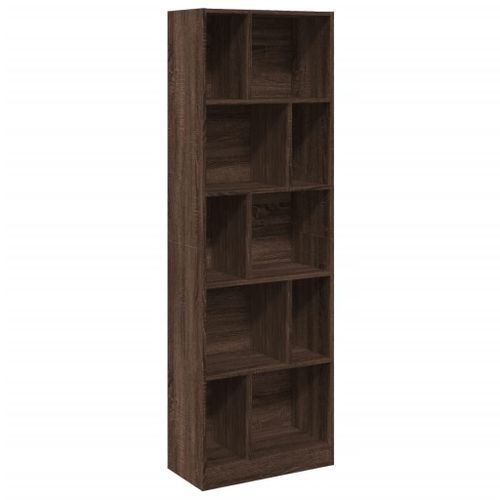 Bibliothèque chêne marron 57x28,5x174 cm bois d'ingénierie - Photo n°2; ?>