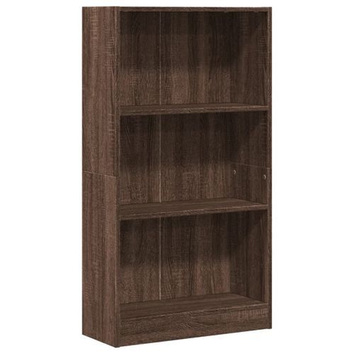 Bibliothèque chêne marron 60x24x109 cm bois d'ingénierie - Photo n°2; ?>