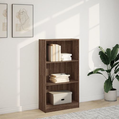 Bibliothèque chêne marron 60x24x109 cm bois d'ingénierie - Photo n°3; ?>